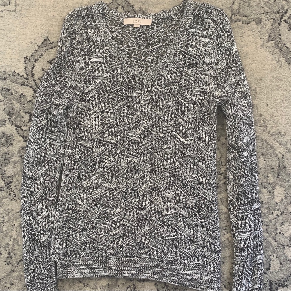 Loft Black and White Sweater